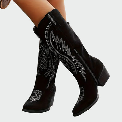 Botines vaqueros bordados de moda