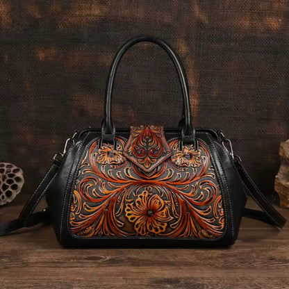 Florina - Bolso de piel con grabado y motivo floral