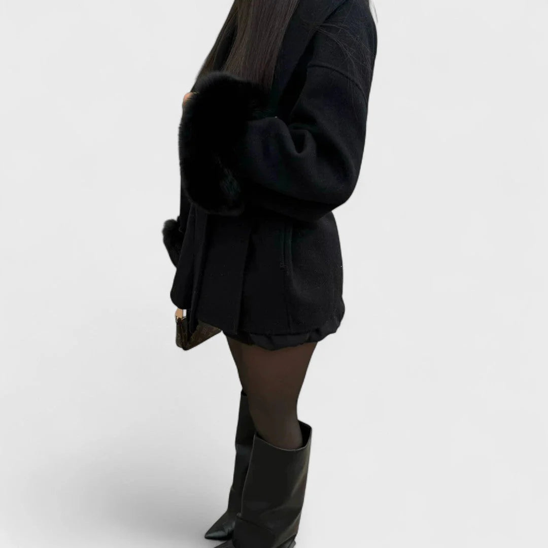 ALBA™ | Abrigo Elegante con Piel Ecológica