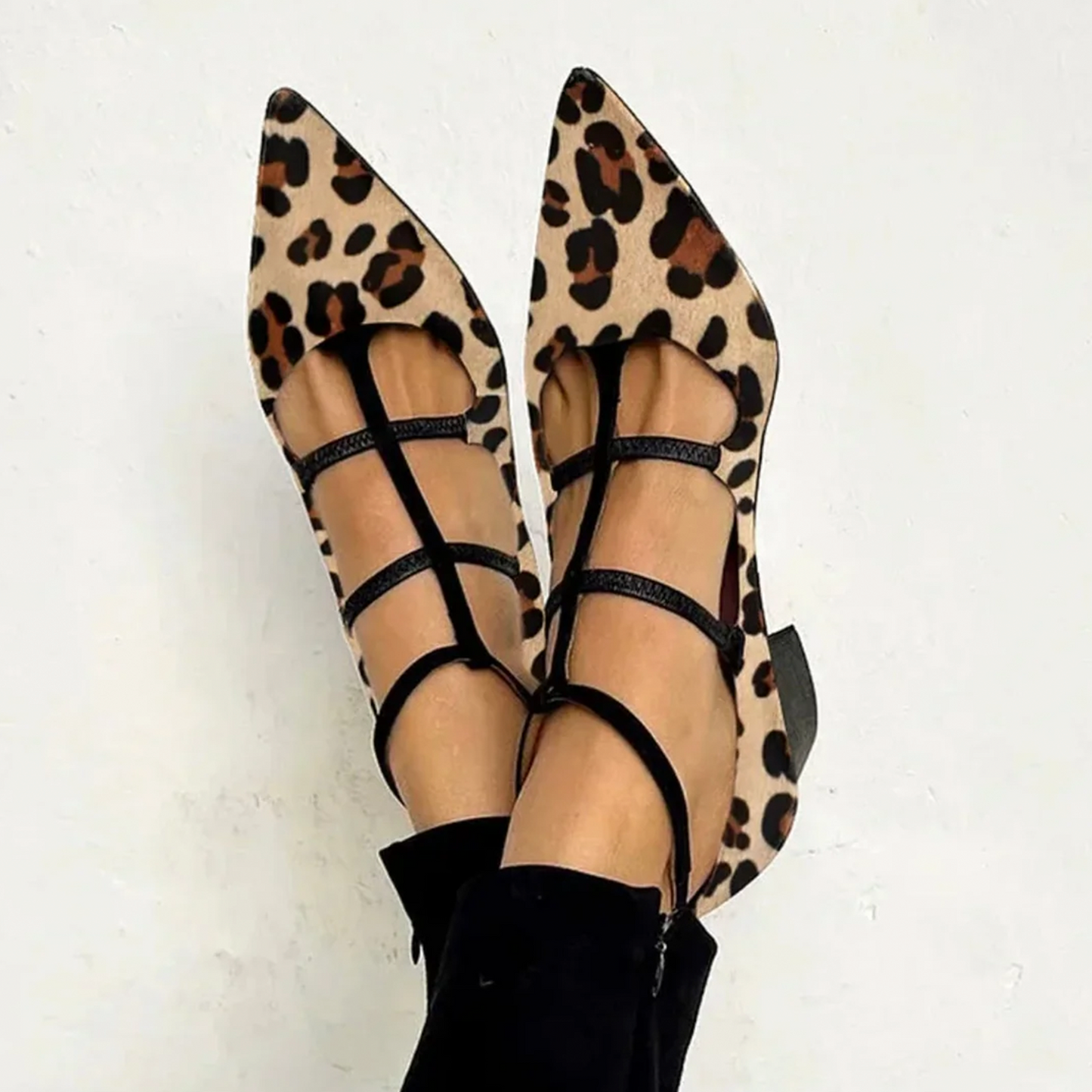 Serena - Bailarinas con estampado animal y tirantes